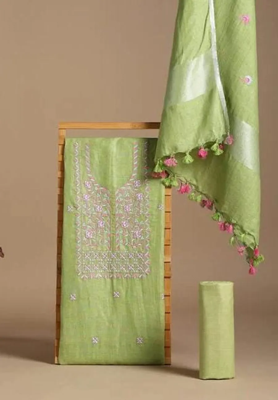 Premium Cotton Linen Dress Material Set - 3 Piece Set